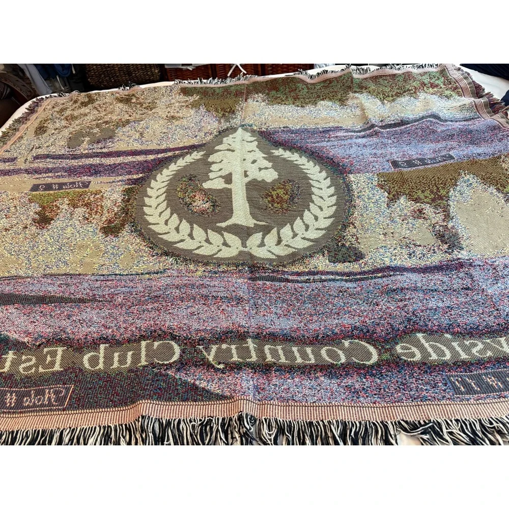 VTG Sunnyside Country Club Woven Golf Course Hole Throw Blanket 60